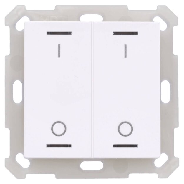 MDT BE-TAL5502.B1 Taster Light 55 2-fach, RGBW, Reinweiß glänzend, Schalten