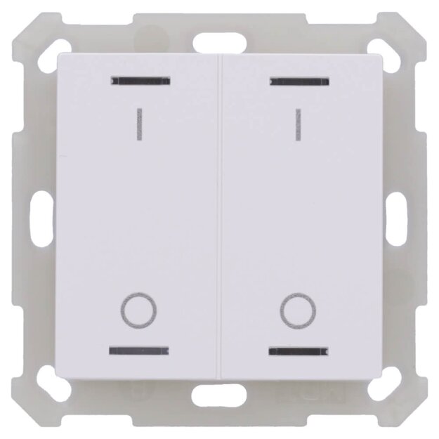MDT BE-TAL55T2B1 KNX Taster Light 55 2-fach RGBW mit Temperatursensor – Reinweiß glänzend