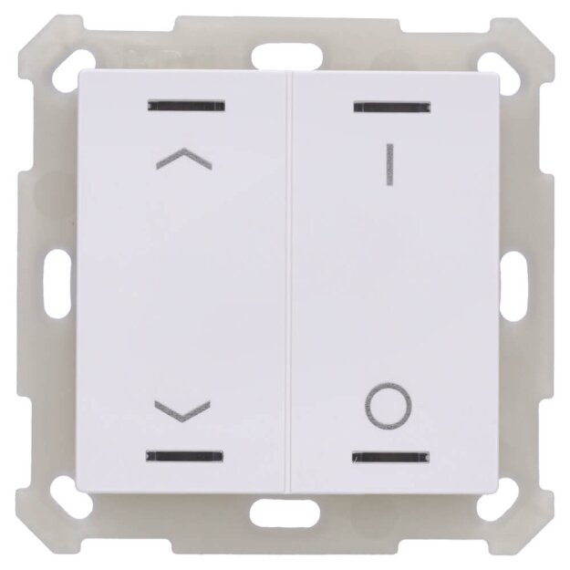 MDT BE-TAL55T2.C1 Taster Light 55 2-fach, RGBW, mit Temperatursensor, Reinweiß glänzend, Jalousie_Schalten