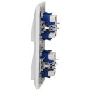 Busch-Jaeger Busch-balance SI Komplett-Set: 2x 2000/6 US Wippschalter-Einsatz + 2x 2506-914 Wippe + 1722-914 2-fach Rahmen Alpinweiß