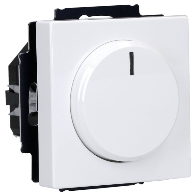 Busch-Jaeger Drehdimmer Set:  6523 U-102 Drehdimmer + 6540-84-102 Zentralscheibe Studioweiß Future Linear