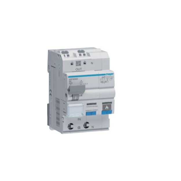 Hager ARF906D Fehlerlichtbogen-Schutzeinrichtung AFDD mit FI-LS 1-polig +N 6kA B-6A 30mA Typ A 3M