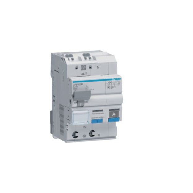 Hager ARF960D Fehlerlichtbogen-Schutzeinrichtung AFDD mit FI-LS 1-polig +N 6kA C-10A 30mA Typ A 3M