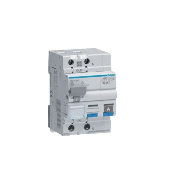 Hager ARF575D Fehlerlichtbogen-Schutzeinrichtung AFDD mit FI-LS 1-polig +N 10kA C-25A 30mA Typ A 3M