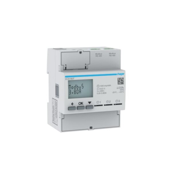 Hager ECA180T Energiezähler 1-phasig direkt 3x80A 4M AGARDIO