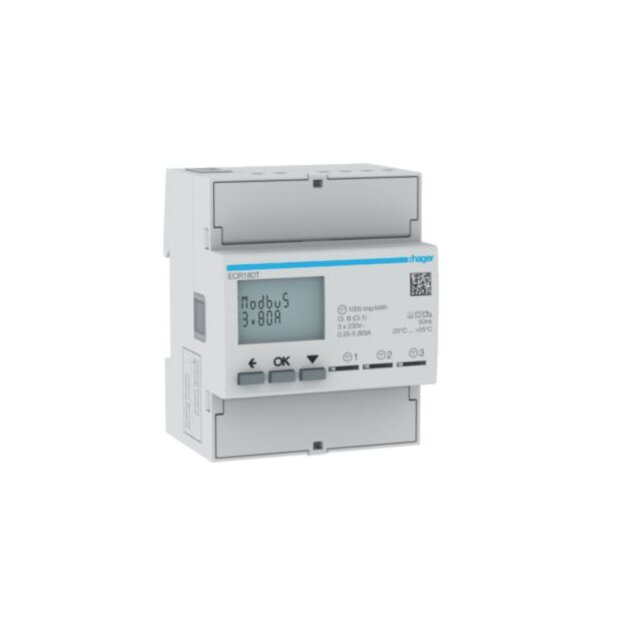 Hager ECR180T Energiezähler 1-phasig direkt 3x80A 4M MODBUS