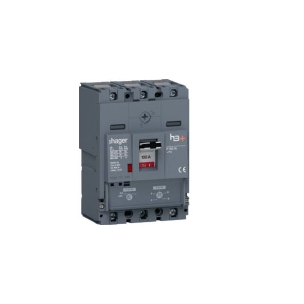 Hager HHS100DC Leistungsschalter h3+ P160 TM ADJ 3-polig 3D 100A 25kA CTC