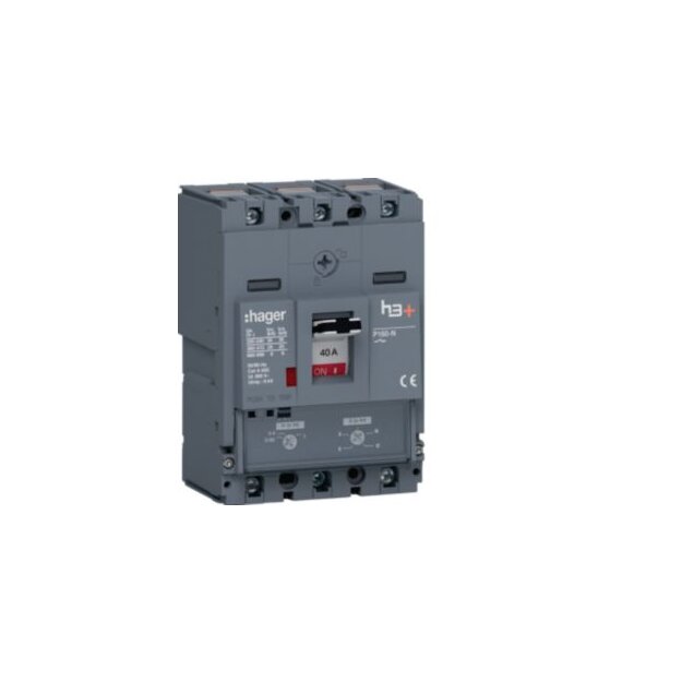 Hager HHS040DC Leistungsschalter h3+ P160 TM ADJ 3-polig 3D 40A 25kA CTC