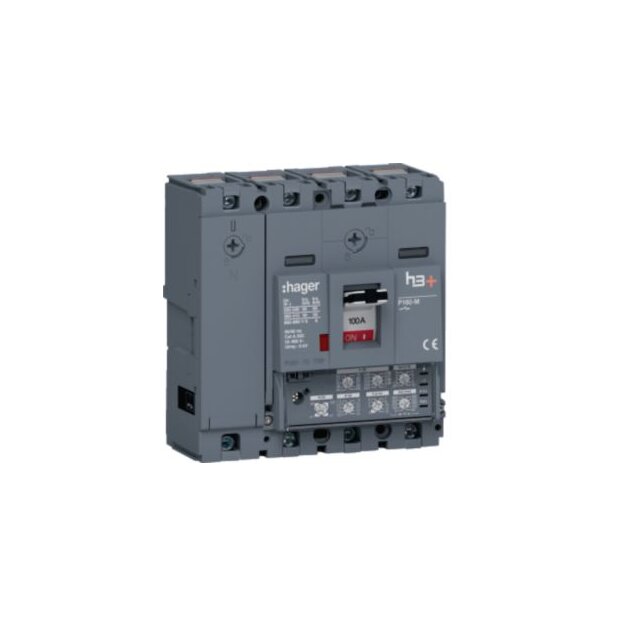 Hager HMS101JC Leistungsschalter h3+ P160 LSI 4-polig 4D N0-50-100% 100A 50kA CTC