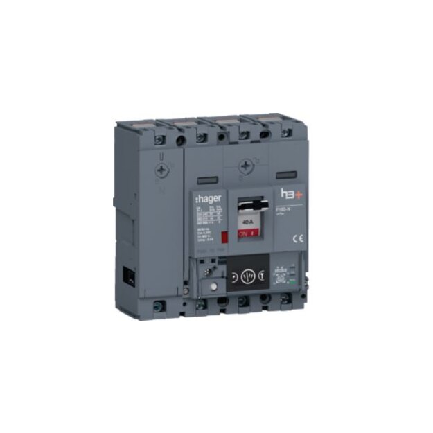 Hager HNS041NC Leistungsschalter h3+ P160 Energy 4-polig 4D N0-50-100% 40A 40kA CTC