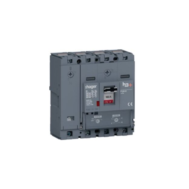 Hager HES161DC Leistungsschalter h3+ P160 TM ADJ 4-polig 4D N0-100% 160A 70kA CTC