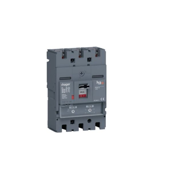 Hager HET125DR Leistungsschalter h3+ P250 TM ADJ 3-polig 3D 125A 70kA FTC