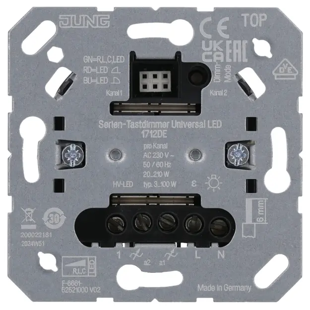 Jung 1712DE Serien-Tastdimmer Universal LED