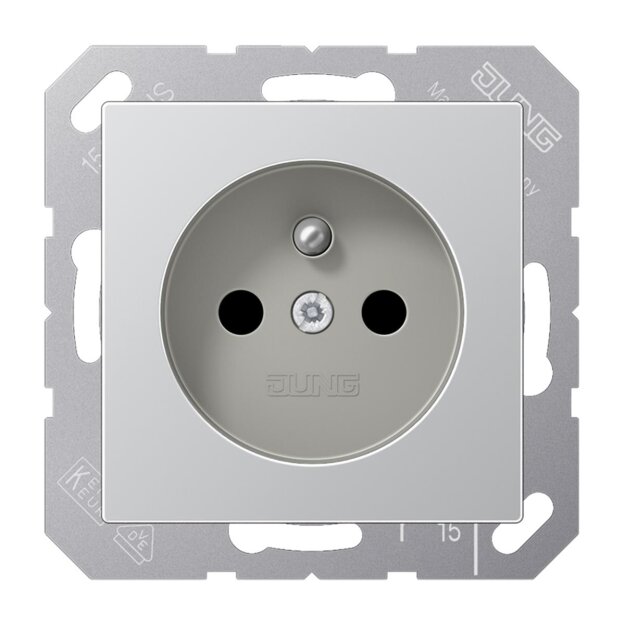 Jung A1520FKIAL Steckdose französisch/belgisches System (Duroplast) Aluminium Serie A