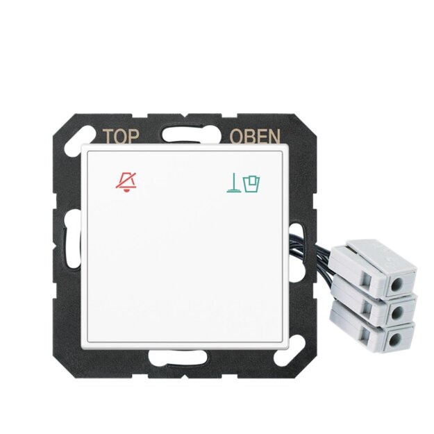 Jung ACUKO6M24WW Hotelabdeckung Glas 24 V, Außenstelle (Duroplast) Alpinweiß Serie A