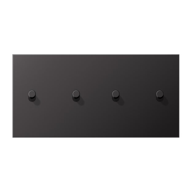 Jung AL12-250DR01 Abdeckung 2-fach waagrecht mit 2+2 Kipphebeln (lackiertes Aluminium) Dark Serie LS 1912
