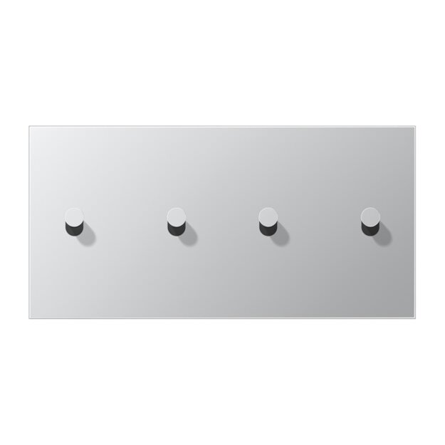 Jung AL12-250K0 Abdeckung 2-fach waagrecht mit 2+2 Kipphebeln Aluminium Serie LS 1912