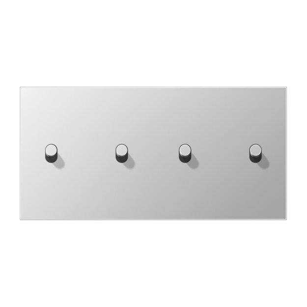 Jung AL12-250R0 Abdeckung 2-fach waagrecht mit 2+2 Kipphebeln Aluminium Serie LS 1912