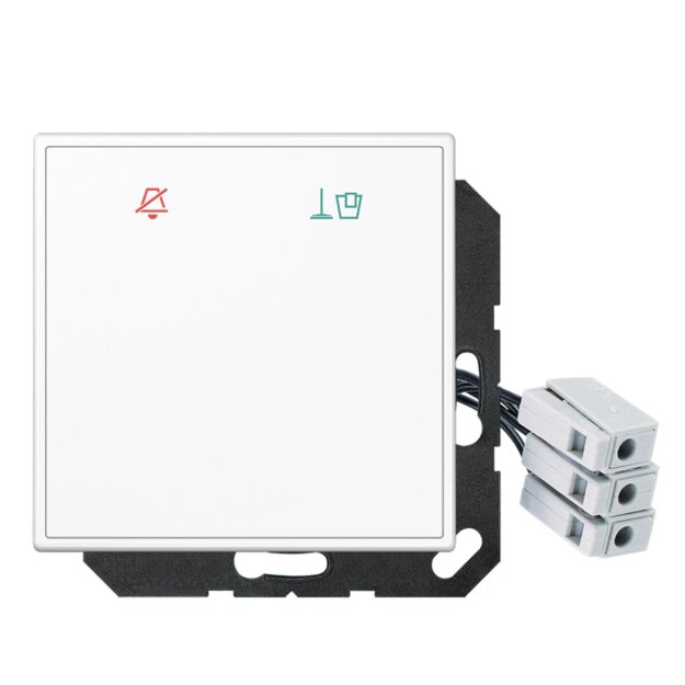 Jung LSCUKO6M24WW Hotelabdeckung Glas 24 V, Außenstelle (Duroplast) Alpinweiß Serie LS