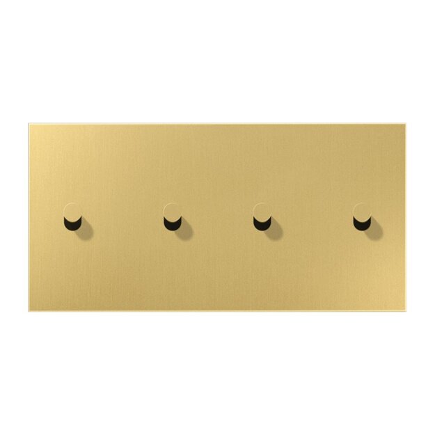 Jung ME12-250CK25 Abdeckung 2-fach waagrecht mit 2+2 Kipphebeln Messing Classic Serie LS 1912