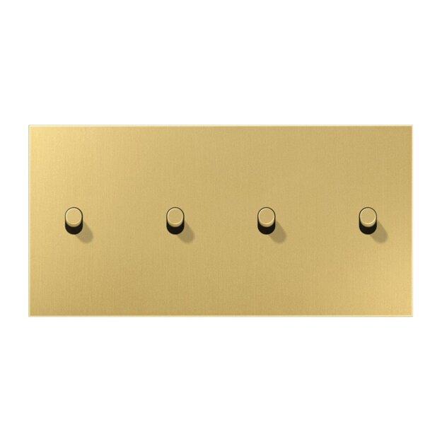 Jung ME12-250CR25 Abdeckung 2-fach waagrecht mit 2+2 Kipphebeln Messing Classic Serie LS 1912