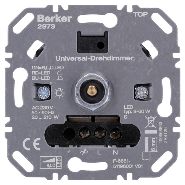 Berker 2973 Universal-Drehdimmer (R, L, C, LED), Lichsteuerung