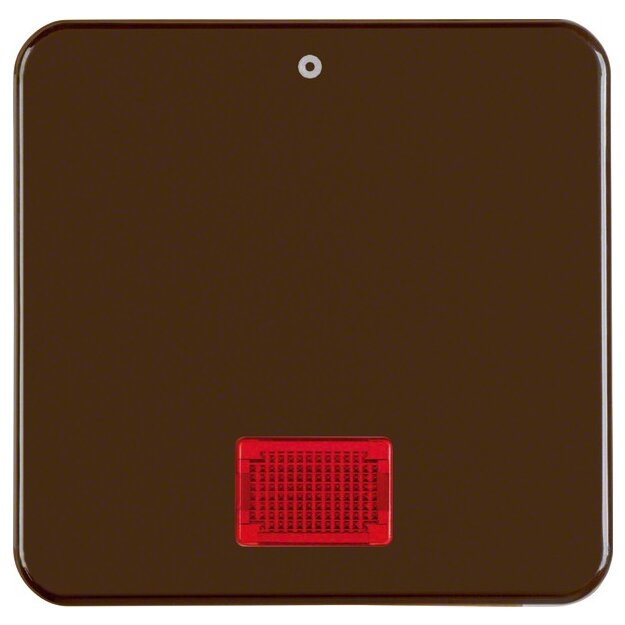 Berker 155801 Wippe mit Roter Linse und Aufdruck 0 wg Up IP44 Braun, Glänzend