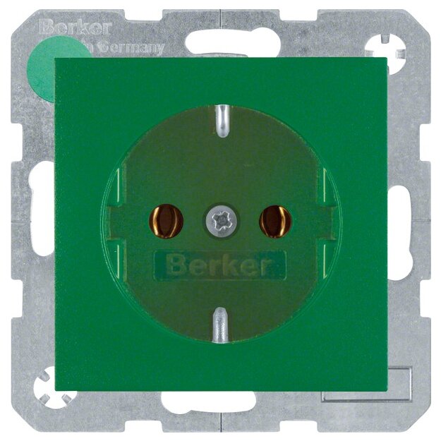 Berker 41431913 Steckdose Schuko S.1/B.3/B.7 Grün, Matt
