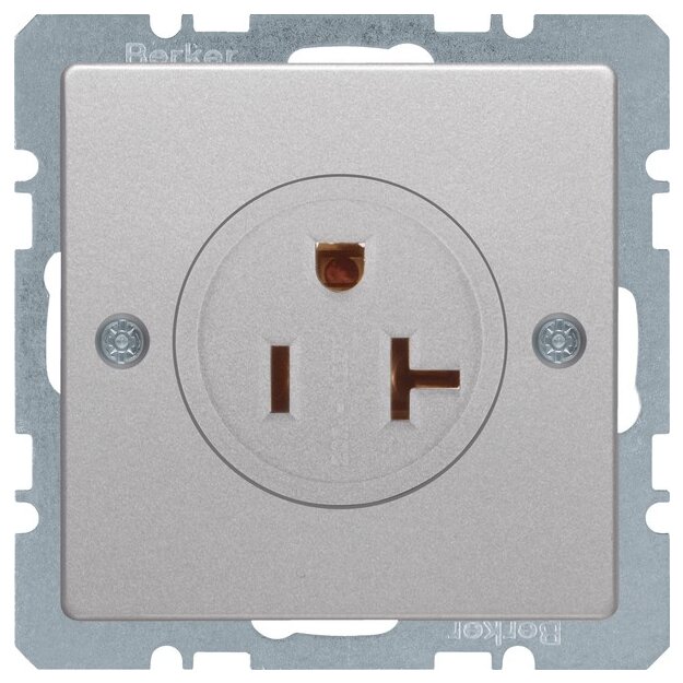 Berker 41686084 Steckdose mit Schutzkontakt USA/Canada NEMA 5-20 R Q.1/Q.3 Alu Samt, Lackiert