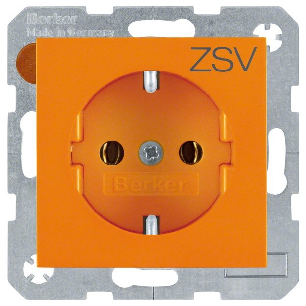 Berker 47438907 Steckdose SCHUKO mit Aufdruck S.1/B.3/B.7 Orange glänzend