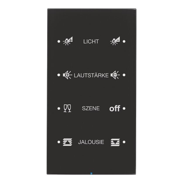 Berker 75144155 Touch-Sensor 4-fach Komfort R.3 Glas konfiguriert, Schwarz