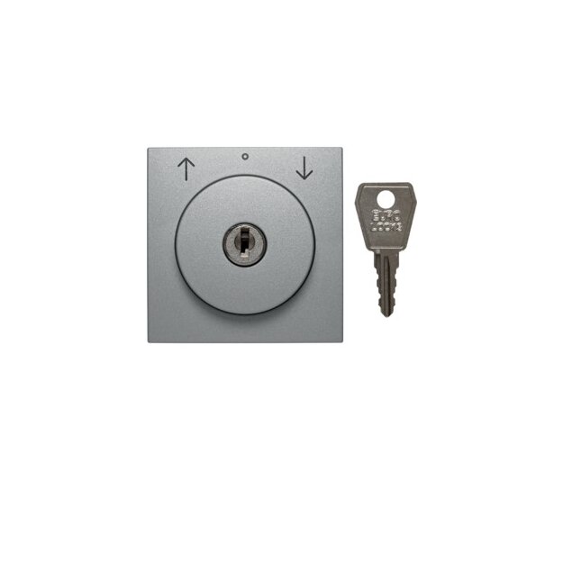Berker 1081140400 Zentralstück mit Schloss für Jalousie-Schlüsselschalter B.7 Alu, Matt