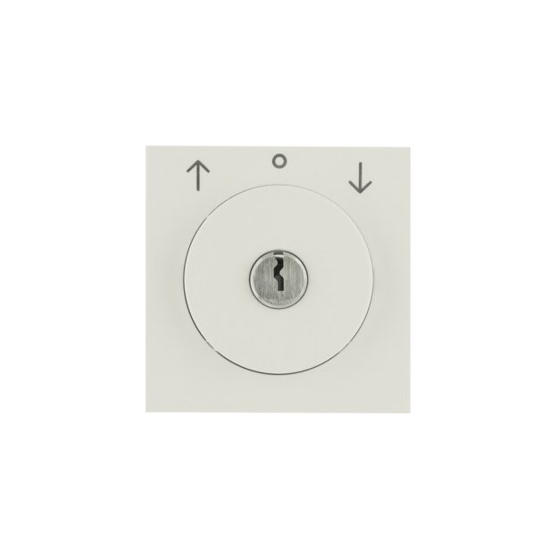 Berker 1082898200 Zentralstück mit Schloss für Jalousie-Schlüsselschalter S.1 Weiß, Glänzend