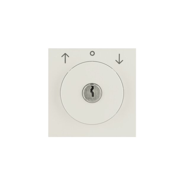 Berker 1083898200 Zentralstück mit Schloss für Jalousie-Schlüsselschalter S.1 Weiß, Glänzend