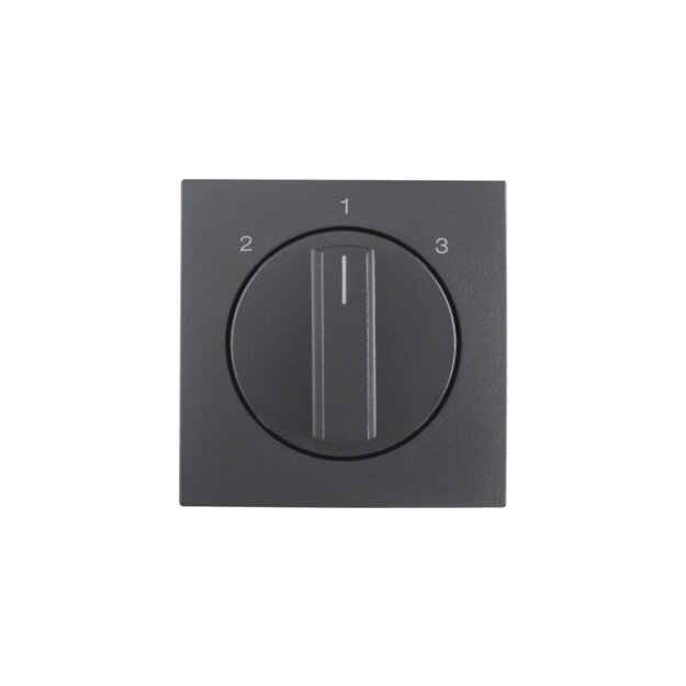 Berker 1084160600 Zentralstück mit Drehknopf für 3-Stufenschalter B.3/B.7 Anthrazit, Matt