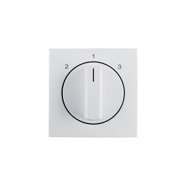 Berker 1084190900 Zentralstück mit Drehknopf für 3-Stufenschalter S.1/B.3/B.7 Polarweiß, Matt