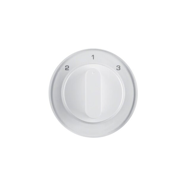 Berker 1084208900 Zentralstück mit Drehknopf für 3-Stufenschalter R.1/R.3 Polarweiß, Glänzend