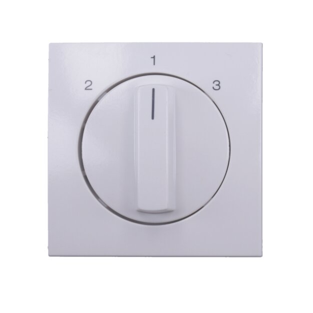 Berker 1084898900 Zentralstück mit Drehknopf für 3-Stufenschalter S.1 Polarweiß, Glänzend