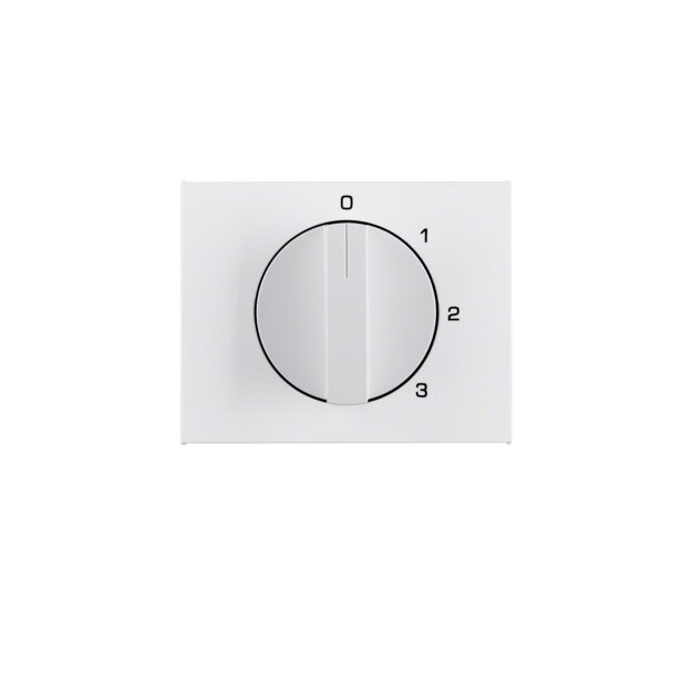 Berker 1087710900 Zentralstück mit Drehknopf für 3-Stufenschalter K.1 Polarweiß, Glänzend