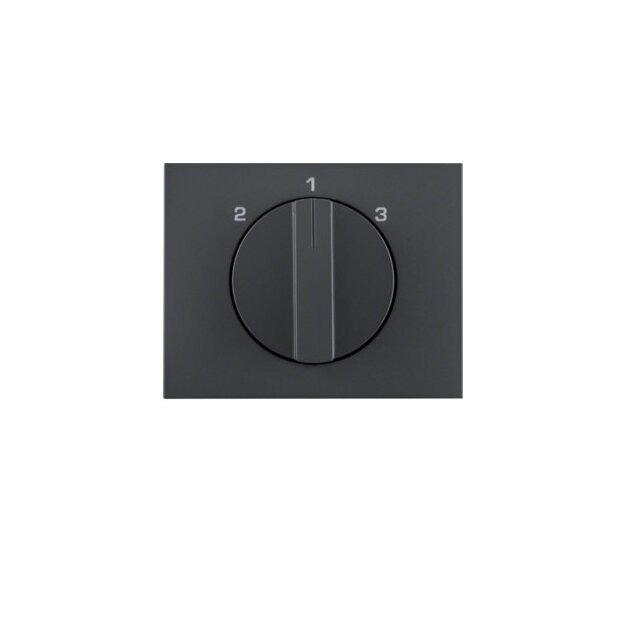 Berker 1088710600 Zentralstück mit Drehknopf für 3-Stufenschalter K.1 Anthrazit, Matt