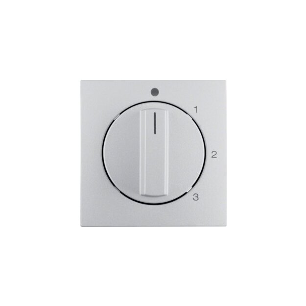 Berker 1096140400 Zentralstück mit Drehknopf für 3-Stufenschalter S.1/B.3/B.7 Alu matt