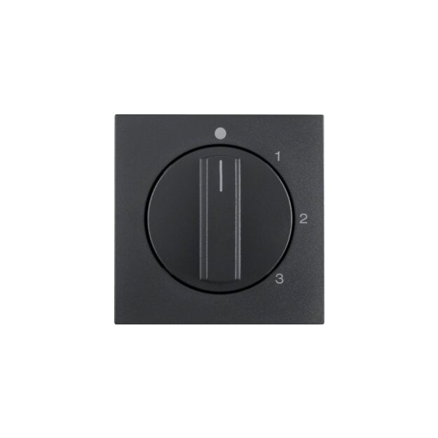 Berker 1096160600 Zentralstück mit Drehknopf für 3-Stufenschalter B.3/B.7 Anthrazit, Matt
