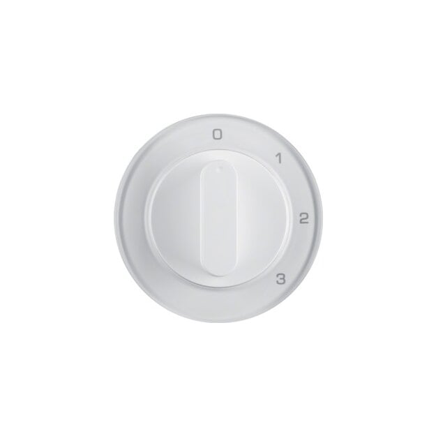 Berker 1096208900 Zentralstück mit Drehknopf für 3-Stufenschalter R.1/R.3 Polarweiß, Glänzend