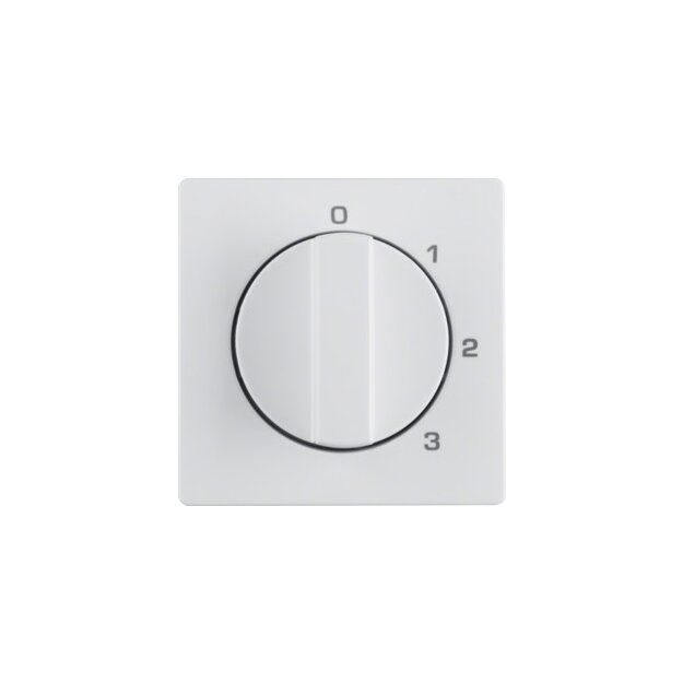 Berker 1096608900 Zentralstück mit Drehknopf für 3-Stufenschalter Q.1/Q.3 Polarweiß, Samt