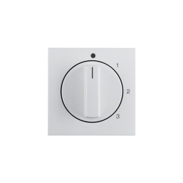 Berker 1096898900 Zentralstück mit Drehknopf für 3-Stufenschalter S.1 Polarweiß, Glänzend