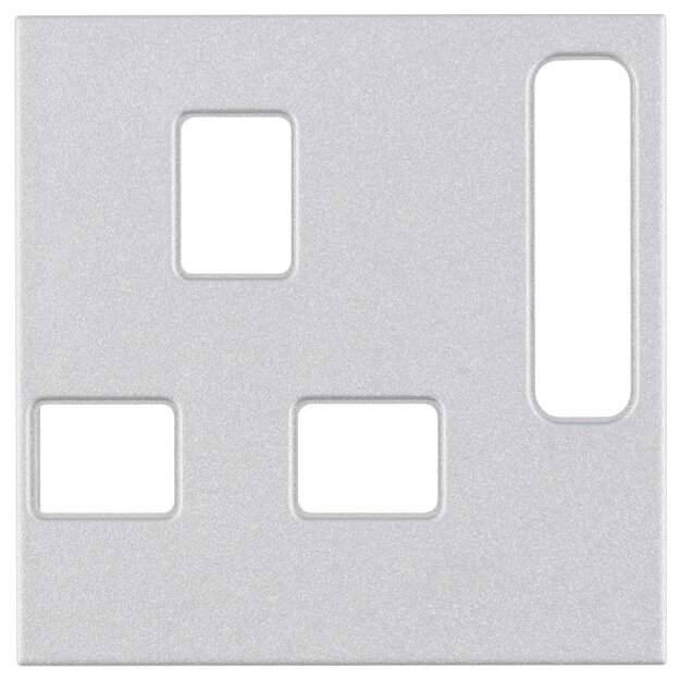 Berker 3313071404 Zentralstück für Steckdosen, British Standard abschaltbar B.7 Alu, Matt