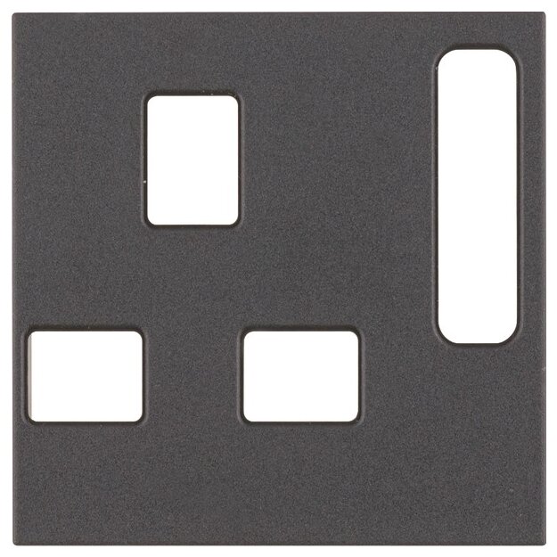 Berker 3313071606 Zentralstück für Steckdosen, British Standard abschaltbar B.3/B.7 Anthrazit, Matt