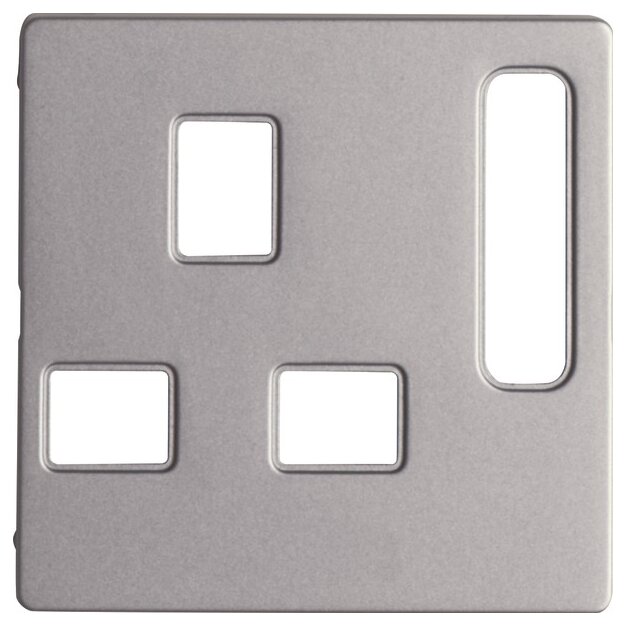 Berker 3313076084 Zentralstück für Steckdosen, British Standard abschaltbar Q.1/Q.3 Alu Samt, Lackiert