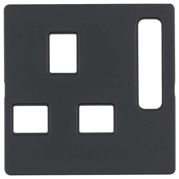 Berker 3313076086 Zentralstück für Steckdosen, British Standard abschaltbar Q.1/Q.3 Anthrazit, Samt