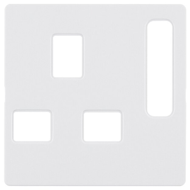 Berker 3313076089 Zentralstück für Steckdosen, British Standard abschaltbar Q.1/Q.3 Polarweiß, Samt